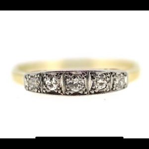 British Art Deco Ring / Art Deco Wedding Band